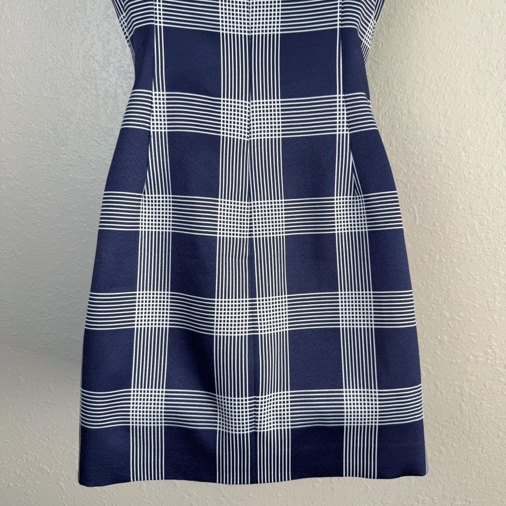 Stylestalker blue plaid asymmetrical button sleeveless mini dress S - Picture 8 of 10